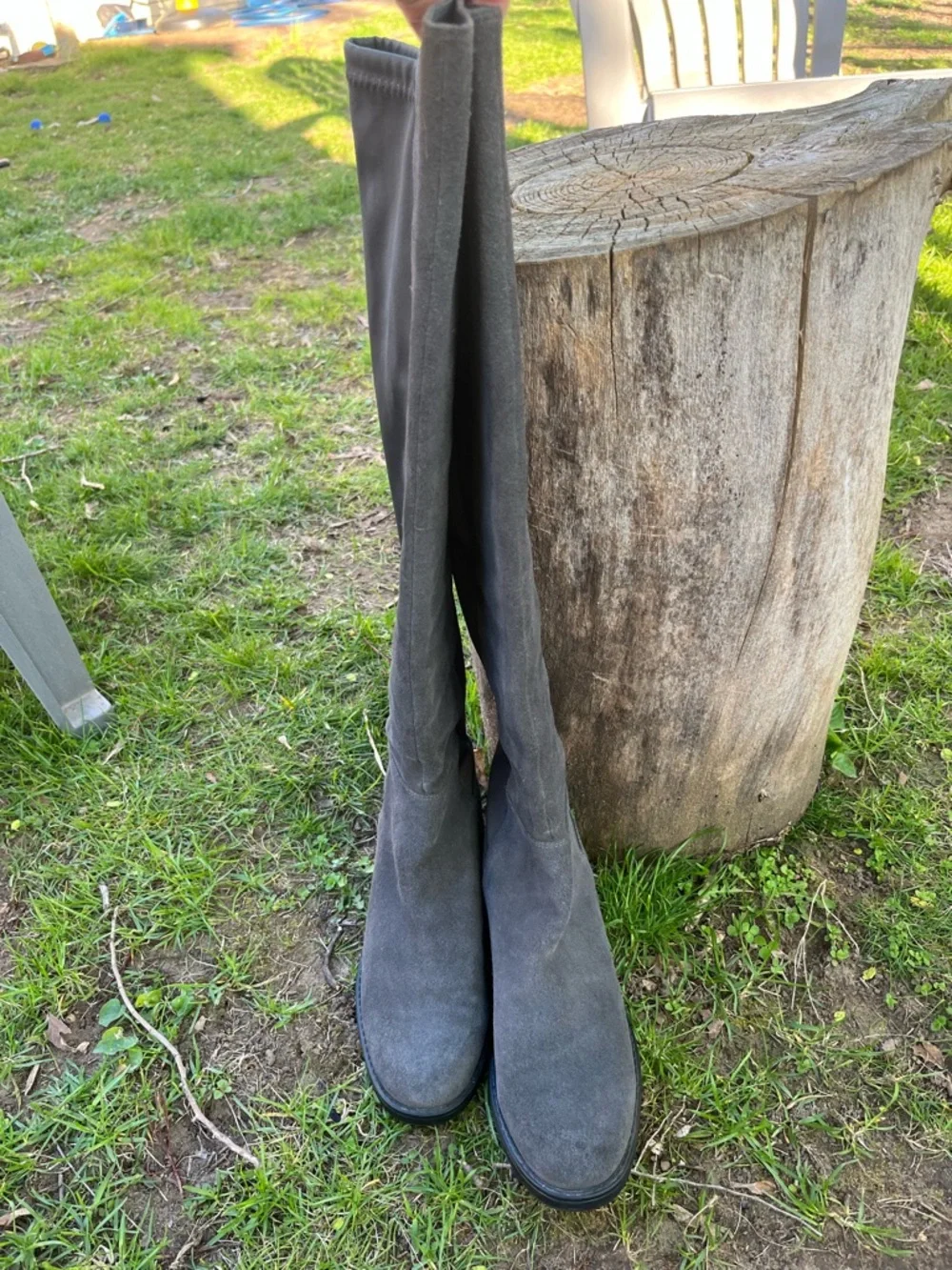 Blondo Ellie Waterproof Knee High Riding Boots Gray Size‎ 7.5